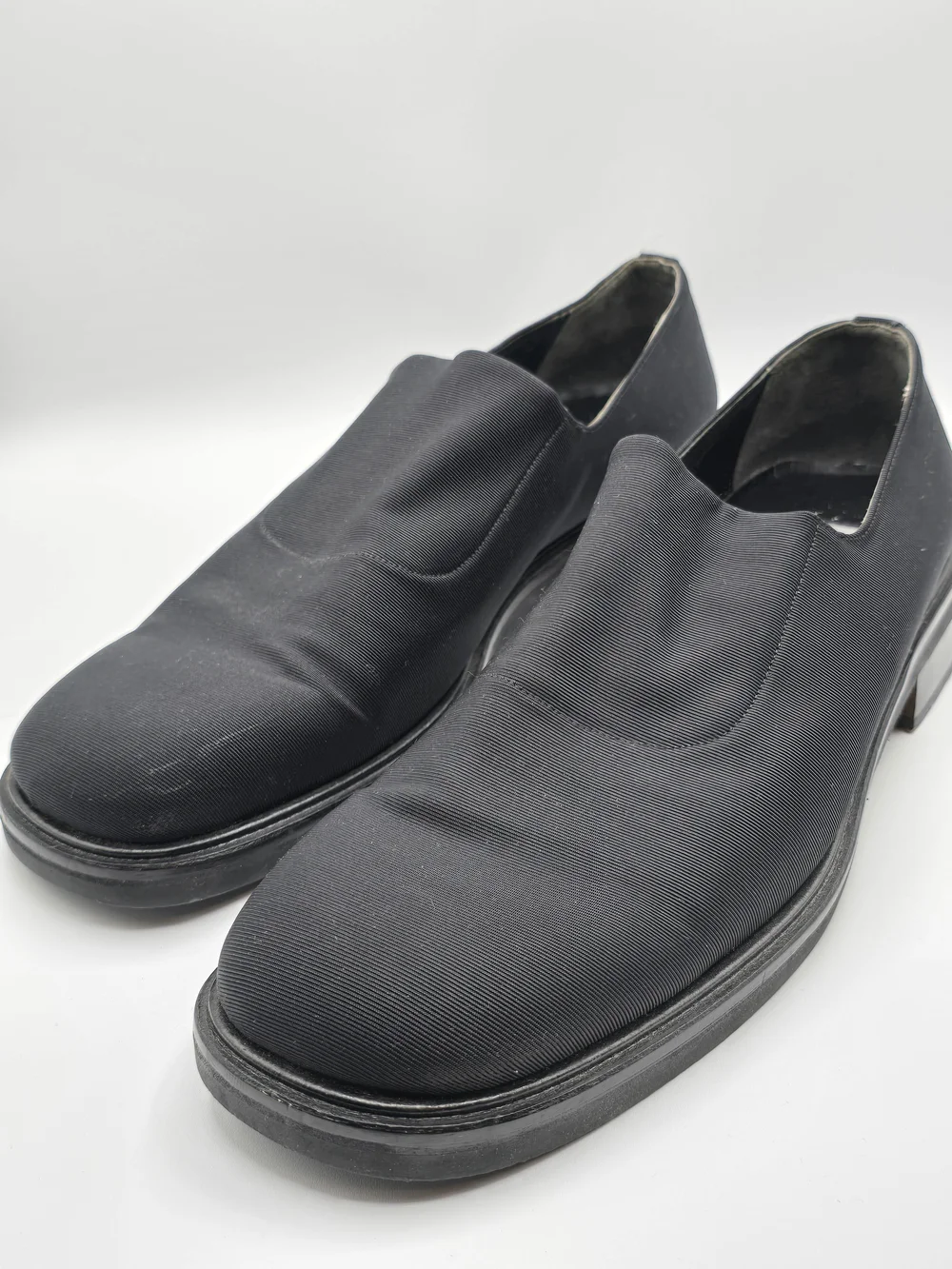 Mezlan Valparaiso Black Ribbed Fabric Formal Slip-On Loafers Size 11